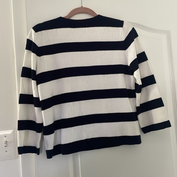 Womens Ralph Lauren Button Sweater Striped Gold Anchor Nautical Buttons - Picture 3 of 3